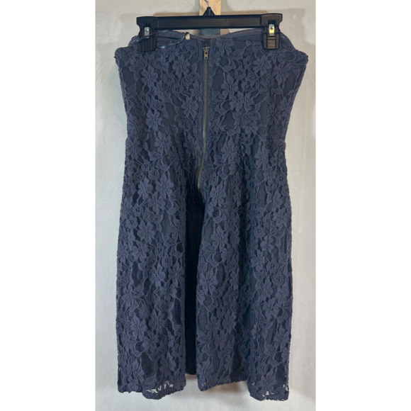 NEW Free People Strapless Lace Mini Dress Sz 0 Charcoal $148 Zipper Party E6 - Picture 3 of 6